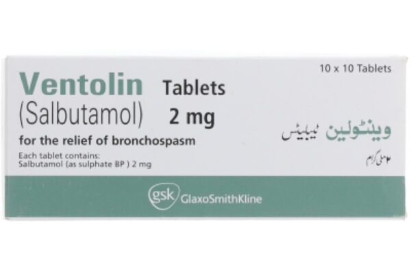 Ventolin Tablets 2mg 100’s